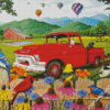 Red Truck diamond painting