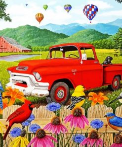 Red Truck diamond painting