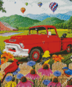 Red Truck diamond painting