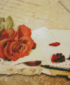 Rose On Letters diamond painting