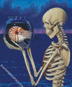 Skeleton Holding Nautilidae diamond painting