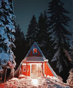 Snow Cottage diamond painting