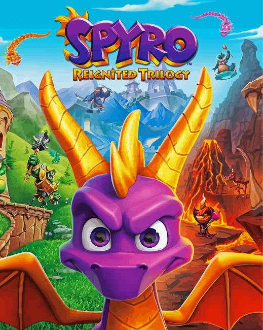 Spyro Video Game diamond painting