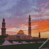 Sultan Qaboos Grand Mosque Muscat Sunset diamond painting