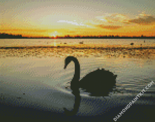 Swan Bird Silhouette diamond painting