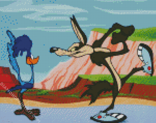 Wile E Coyote And The Road Runner Cartoon diamond painting