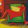 Woman Relaxing On Sofa diamond painting