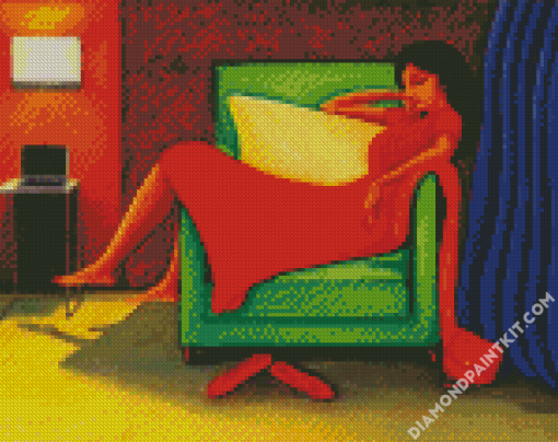 Woman Relaxing On Sofa diamond painting