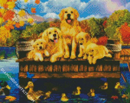 Adorable Dogs And Ducks diamond painting