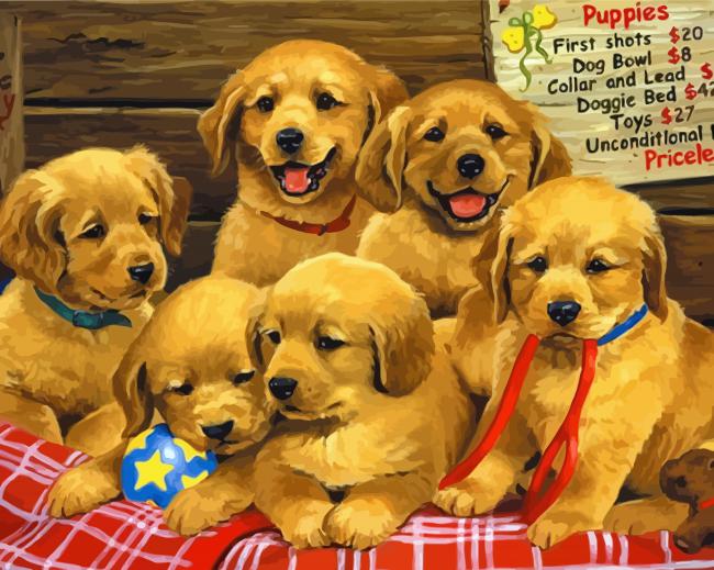 Adorable Puppies diamond painting