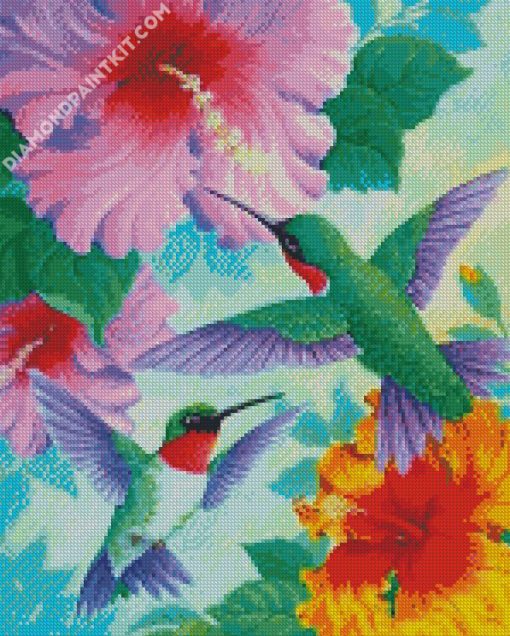 Aesthetic Green Humming Bird diamond painting