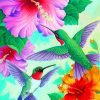 Aesthetic Green Humming Bird diamond painting