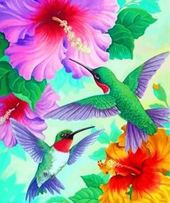 Aesthetic Green Humming Bird diamond painting