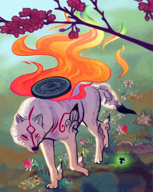 Aesthetic Okami diamond painting