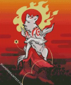 Aesthetic Okami Dog diamond painting