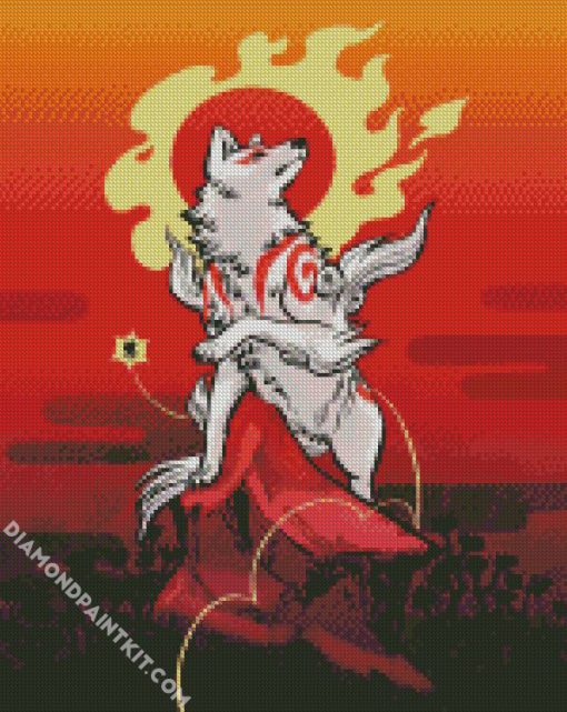 Aesthetic Okami Dog diamond painting