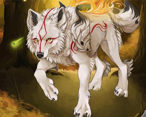 Aesthetic Okami Dog Art diamond painting