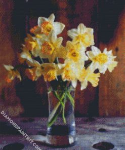 Aesthetic Vase Of Narcissus Flowers diamond painting