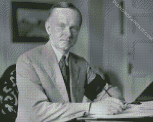 Black And White Calvin Coolidge diamond painting