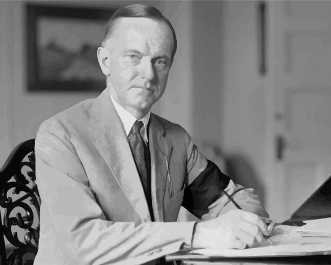 Black And White Calvin Coolidge diamond painting