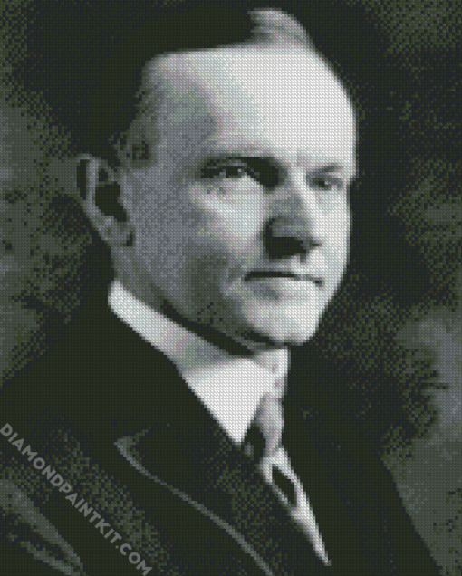 Black And White Calvin Coolidge Side Profile diamond painting