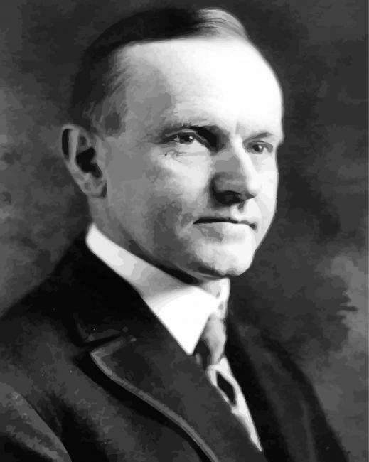 Black And White Calvin Coolidge Side Profile diamond painting