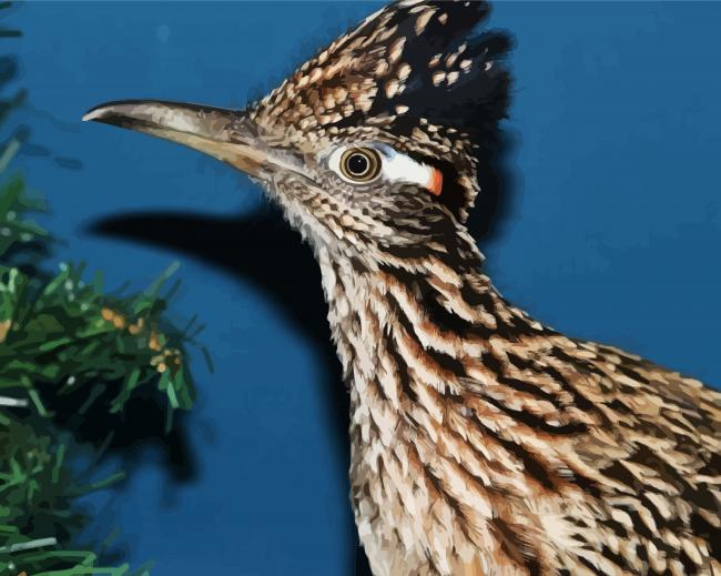 Chaparral Roadrunner Head diamond painting