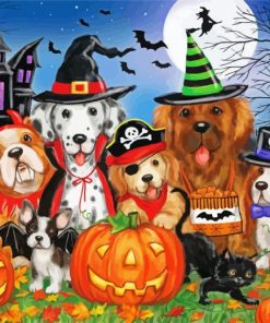 Cute Halloween Puppies diamond painting