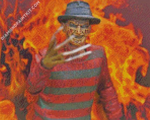 Freddy Krueger On Fire diamond painting