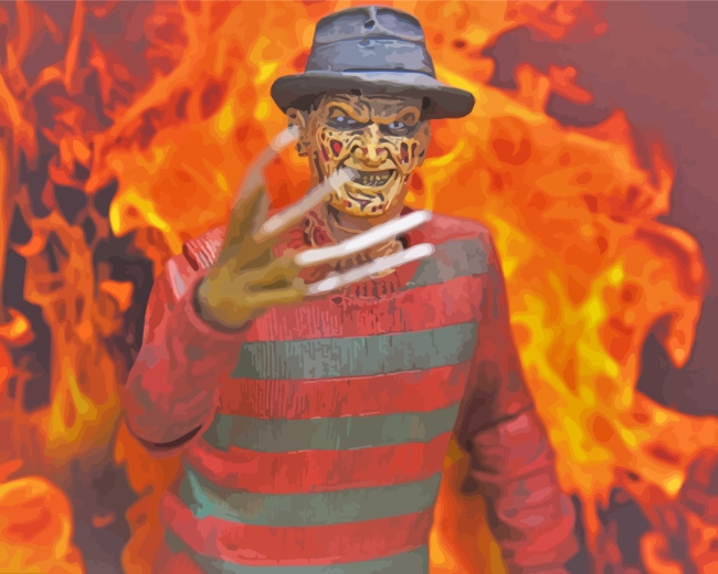 Freddy Krueger On Fire diamond painting