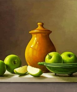 Green Apples And Jugs Still Life diamond painting