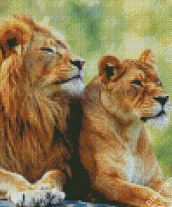 Lion And Lioness diamond painting