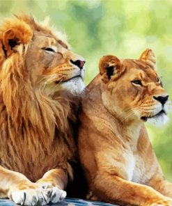 Lion And Lioness diamond painting