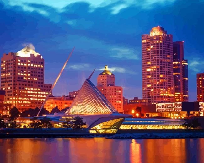 Milwaukee City At Night diamond painting