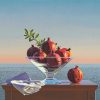 Pomegranates In Glass Bowl diamond painting