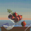 Pomegranates In Glass Bowl diamond painting