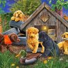 Puppies And Duck diamond painting