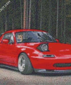 Red Miata Car diamond painting