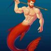 Redhead Merman diamond painting