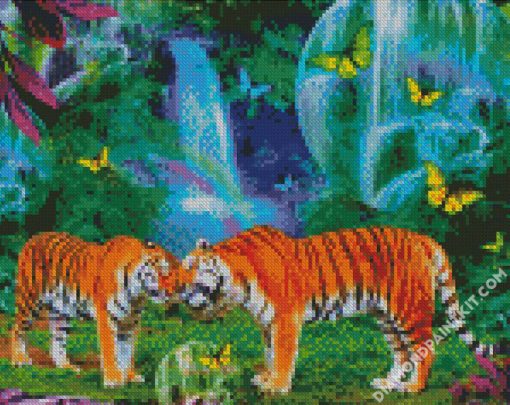 Romantic Tigers diamond painting