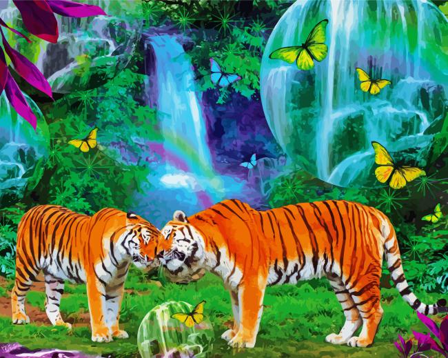 Romantic Tigers diamond painting