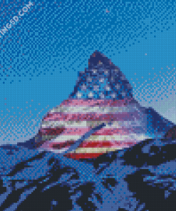 Matterhorn USA Flag Diamond Paintings