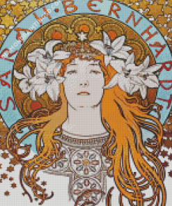 Sarah Bernhardt Alphonse Mucha Diamond Paintings