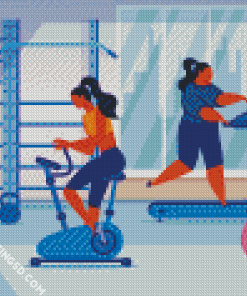 Aesthetic Gym Illustration Diamond Paintings