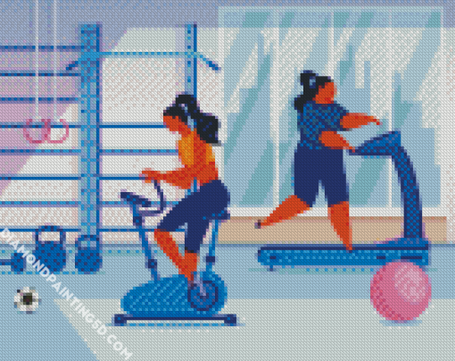 Aesthetic Gym Illustration Diamond Paintings