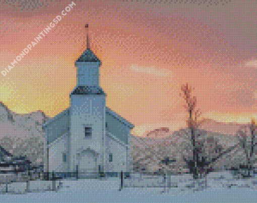 Aesthetic Winter Church Diamond Paintings