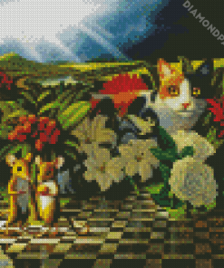 Cat And Mice Diamond Paintings