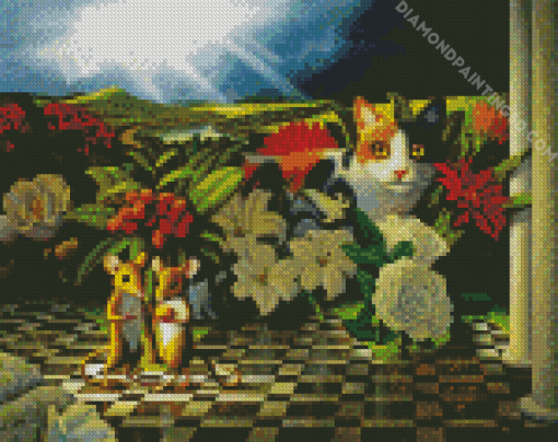 Cat And Mice Diamond Paintings