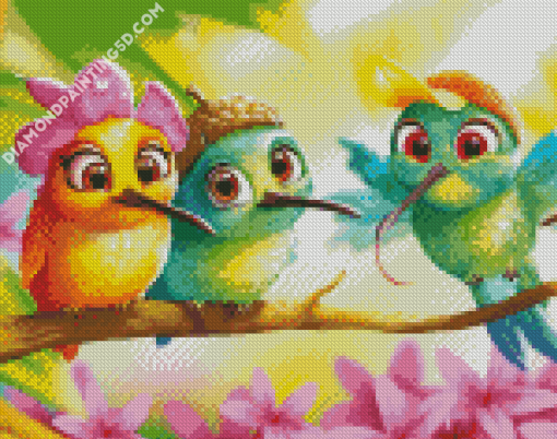 Cute Hummingbirds Diamond Paintings