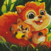 Cute Squirrels Diamond Paintings